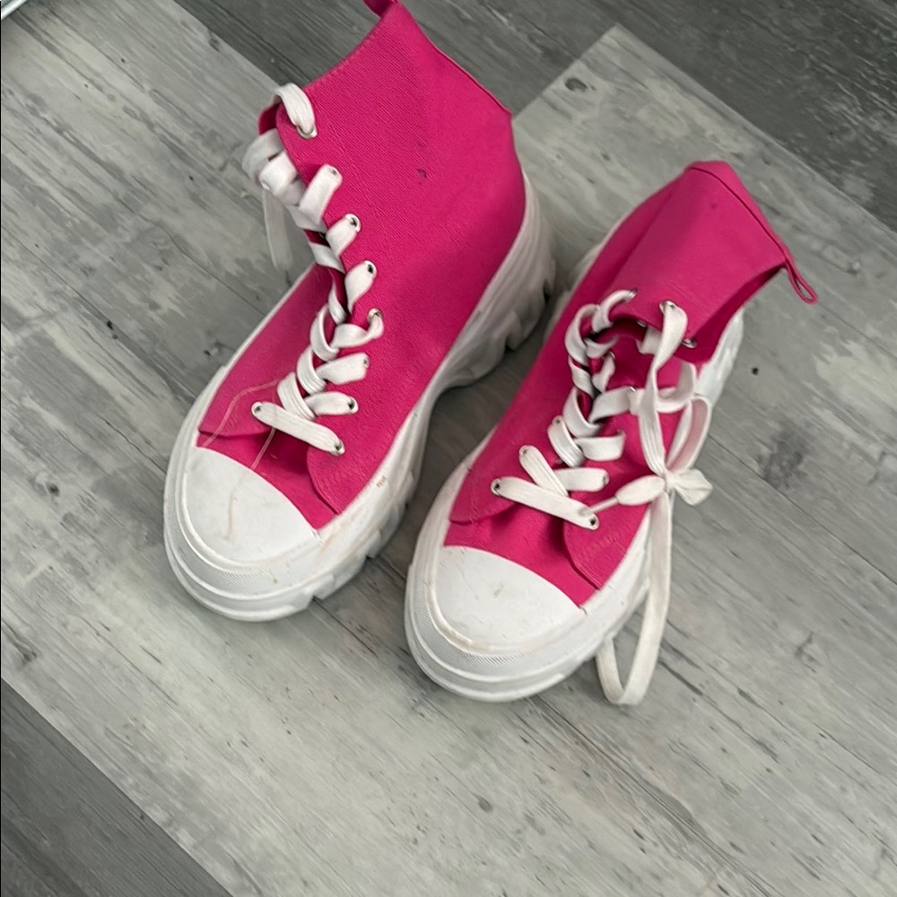 Stylish Pink High-Top Sneakers